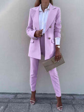 Load image into Gallery viewer, Lapel Collar Long Sleeve Blazer and Pants Set Ti Amo I love you
