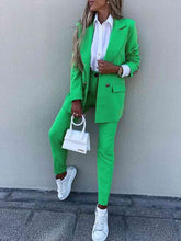 Load image into Gallery viewer, Lapel Collar Long Sleeve Blazer and Pants Set Ti Amo I love you
