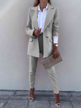 Load image into Gallery viewer, Lapel Collar Long Sleeve Blazer and Pants Set Ti Amo I love you
