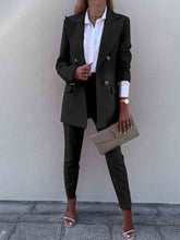 Load image into Gallery viewer, Lapel Collar Long Sleeve Blazer and Pants Set Ti Amo I love you
