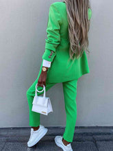 Load image into Gallery viewer, Lapel Collar Long Sleeve Blazer and Pants Set Ti Amo I love you
