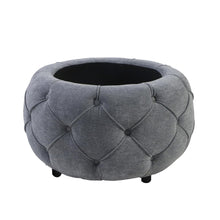 Load image into Gallery viewer, Large Button Tufted Woven Round Storage Footstool。Suitable for living room, bedroom, study Ti Amo I love you
