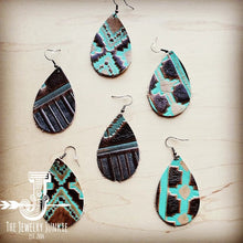 Load image into Gallery viewer, Large Teardrop Earrings in Navajo Ti Amo I love you
