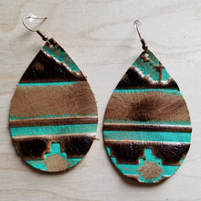 Load image into Gallery viewer, Large Teardrop Earrings in Navajo Ti Amo I love you
