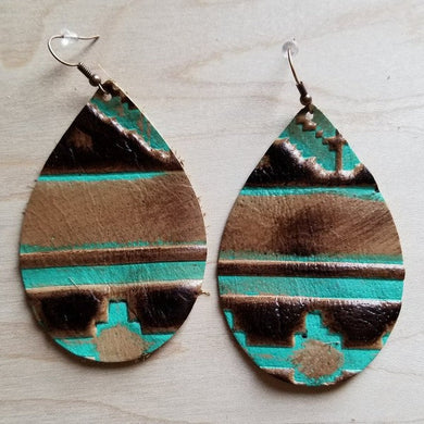 Large Teardrop Earrings in Navajo Ti Amo I love you