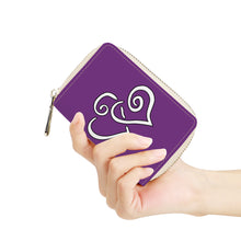 Load image into Gallery viewer, Ti Amo I love you - Exclusive Brand - Maximum Purple - Double White Heart - Zipper Card Holder
