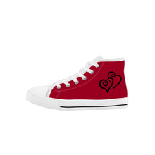 Load image into Gallery viewer, Ti Amo I love you - Exclusive Brand - Christmas Candy - Double Black Heart - Kids High Top Canvas Shoes
