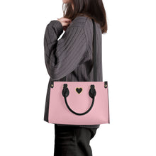 Load image into Gallery viewer, Ti Amo I love you - Exclusive Brand - Pink - Luxury Womens PU Tote Bag - Black Straps
