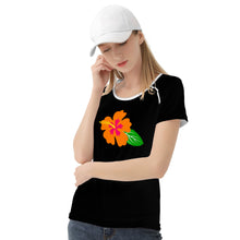 Load image into Gallery viewer, Ti Amo I love you - Exclusive Brand - Black - Hawaiian Flower - Women&#39;s T shirt - Sizes XS-2XL
