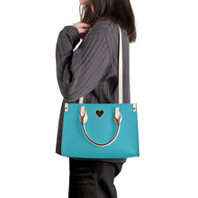 Load image into Gallery viewer, Ti Amo I love you - Exclusive Brand - Macaw Blue Green - Luxury Womens PU Tote Bag - Cream Straps
