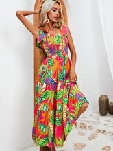 Load image into Gallery viewer, Leaf Print - Wrapped Chest Strap Midi Dress Ti Amo I love you
