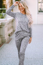 Load image into Gallery viewer, Leopard Animal Print V Neck Pullover and Pants Lounge Set - Sizes S-XL Ti Amo I love you
