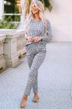 Load image into Gallery viewer, Leopard Animal Print V Neck Pullover and Pants Lounge Set - Sizes S-XL Ti Amo I love you
