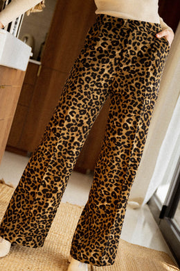 Leopard Animal Print Wide Leg Pants Ti Amo I love you