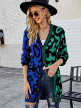 Load image into Gallery viewer, Leopard Button Down Longline Cardigan Ti Amo I love you
