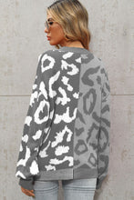 Load image into Gallery viewer, Leopard Button Front Ribbed Trim Cardigan Ti Amo I love you
