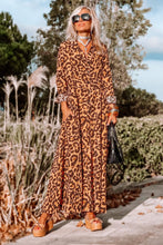 Load image into Gallery viewer, Leopard Button-Up Long Sleeve Maxi Dress Ti Amo I love you
