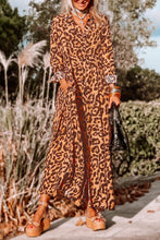 Load image into Gallery viewer, Leopard Button-Up Long Sleeve Maxi Dress Ti Amo I love you
