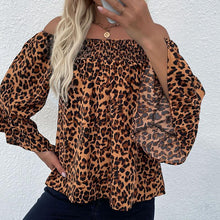 Load image into Gallery viewer, Leopard Chiffon Shirt Ti Amo I love you
