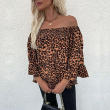 Load image into Gallery viewer, Leopard Chiffon Shirt Ti Amo I love you
