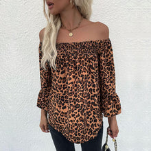 Load image into Gallery viewer, Leopard Chiffon Shirt Ti Amo I love you
