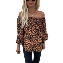 Load image into Gallery viewer, Leopard Chiffon Shirt Ti Amo I love you
