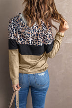 Load image into Gallery viewer, Leopard Color Block Hoodie Ti Amo I love you
