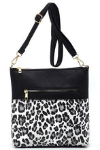 Load image into Gallery viewer, Leopard Cow Flower Pocket Crossbody Bag Ti Amo I love you
