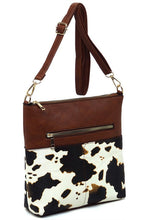 Load image into Gallery viewer, Leopard Cow Flower Pocket Crossbody Bag Ti Amo I love you
