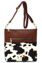 Load image into Gallery viewer, Leopard Cow Flower Pocket Crossbody Bag Ti Amo I love you
