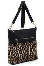 Load image into Gallery viewer, Leopard Cow Flower Pocket Crossbody Bag Ti Amo I love you
