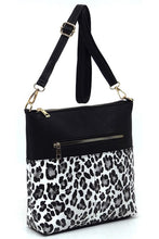 Load image into Gallery viewer, Leopard Cow Flower Pocket Crossbody Bag Ti Amo I love you
