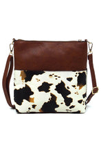 Load image into Gallery viewer, Leopard Cow Flower Pocket Crossbody Bag Ti Amo I love you
