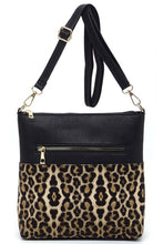 Load image into Gallery viewer, Leopard Cow Flower Pocket Crossbody Bag Ti Amo I love you
