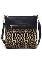 Load image into Gallery viewer, Leopard Cow Flower Pocket Crossbody Bag Ti Amo I love you
