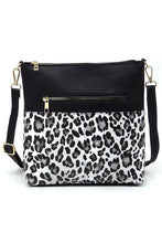 Load image into Gallery viewer, Leopard Cow Flower Pocket Crossbody Bag Ti Amo I love you
