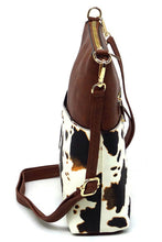 Load image into Gallery viewer, Leopard Cow Flower Pocket Crossbody Bag Ti Amo I love you
