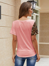 Load image into Gallery viewer, Leopard Deep V Short Sleeve Top Ti Amo I love you
