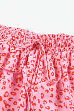 Load image into Gallery viewer, Leopard Drawstring Waist Frill Trim Tiered Skirt Ti Amo I love you
