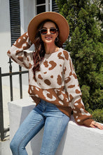 Load image into Gallery viewer, Leopard Drop Shoulder Sweater Ti Amo I love you
