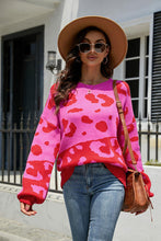 Load image into Gallery viewer, Leopard Drop Shoulder Sweater Ti Amo I love you
