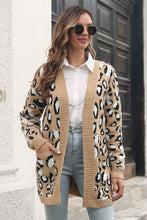 Load image into Gallery viewer, Leopard Open Front Cardigan with Pockets - Sizes S-L Ti Amo I love you
