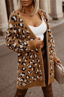 Leopard Print Fur Cardigan - Sizes S-XL Ti Amo I love you