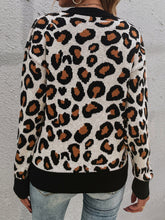 Load image into Gallery viewer, Leopard Round Neck Dropped Shoulder Sweater - Sizes S-L Ti Amo I love you
