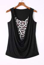 Load image into Gallery viewer, Leopard Ruched Fake Two-piece Tank Ti Amo I love you
