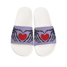 Load image into Gallery viewer, Ti Amo I love you - Exclusive Brand - Logan - Skeleton Hands with Heart -  Slide Sandals - White Soles
