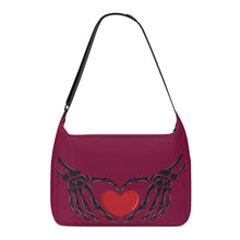 Load image into Gallery viewer, Ti Amo I love you - Exclusive Brand - Claret Red - Skeleton Heart Hands  -  Journey Computer Shoulder Bag
