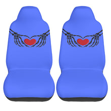 Load image into Gallery viewer, Ti Amo I love you - Exclusive Brand - Neon Blue - Skeleton Hands with Hearts  - New Car Seat Covers (Double)
