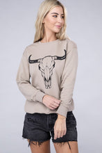 Load image into Gallery viewer, Light Mocha - Cow Skull Sweatshirts Ti Amo I love you
