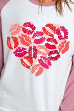 Load image into Gallery viewer, Lip Graphic Round Neck Long Sleeve T-Shirt Ti Amo I love you
